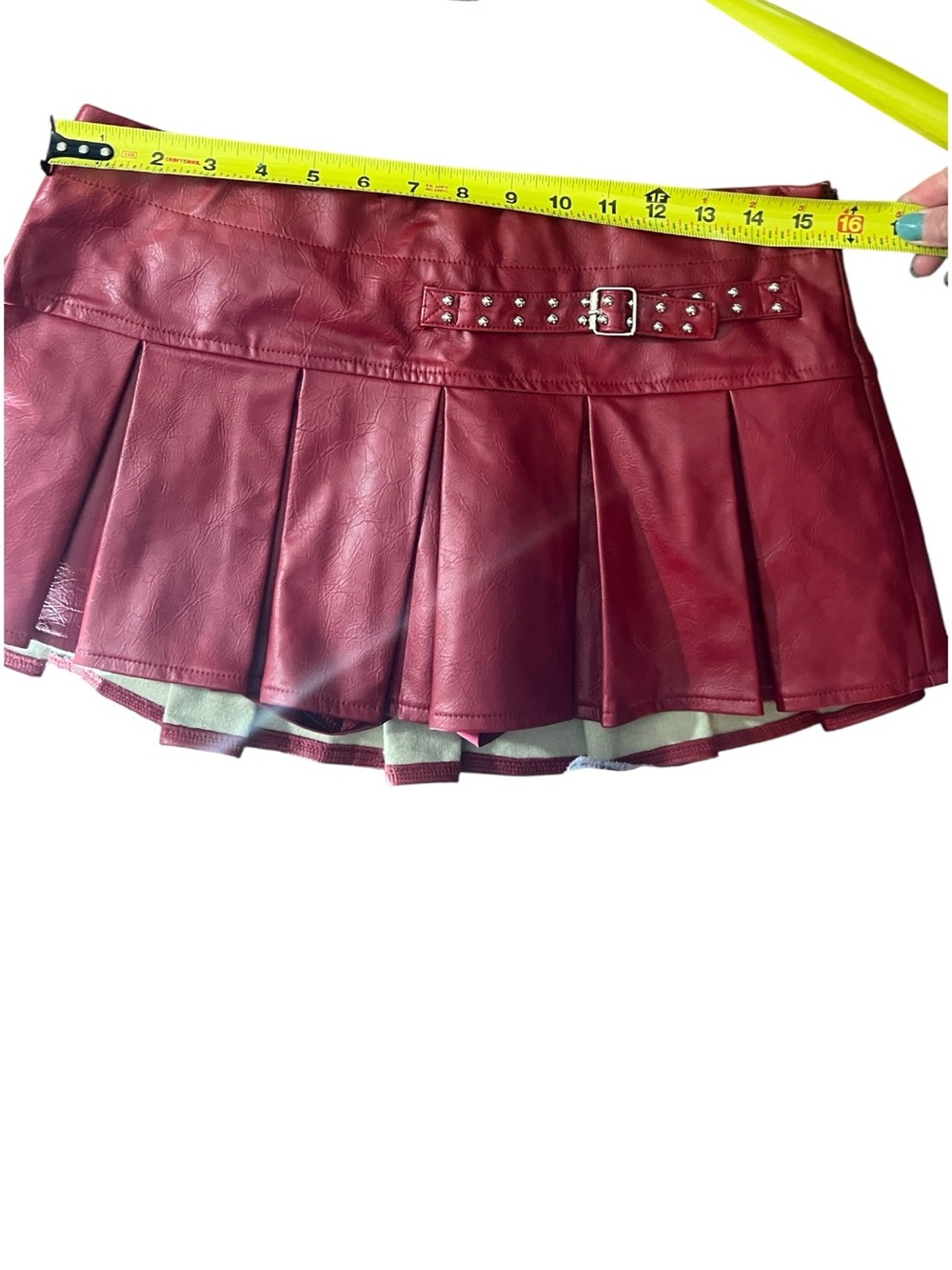 Edikted Pleated Micro Mini Lowrise Faux Leather Skirt - Picture 12 of 12